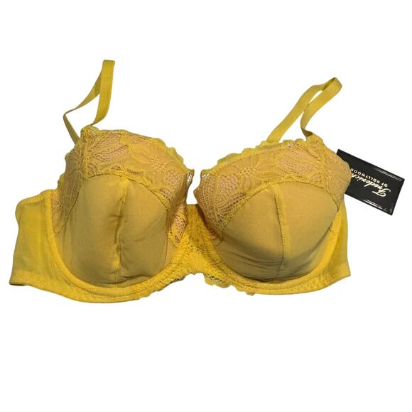 NEW Frederick's of Hollywood Karoline Contour Balconette Bra 32DD Yellow NWT - Picture 1 of 6